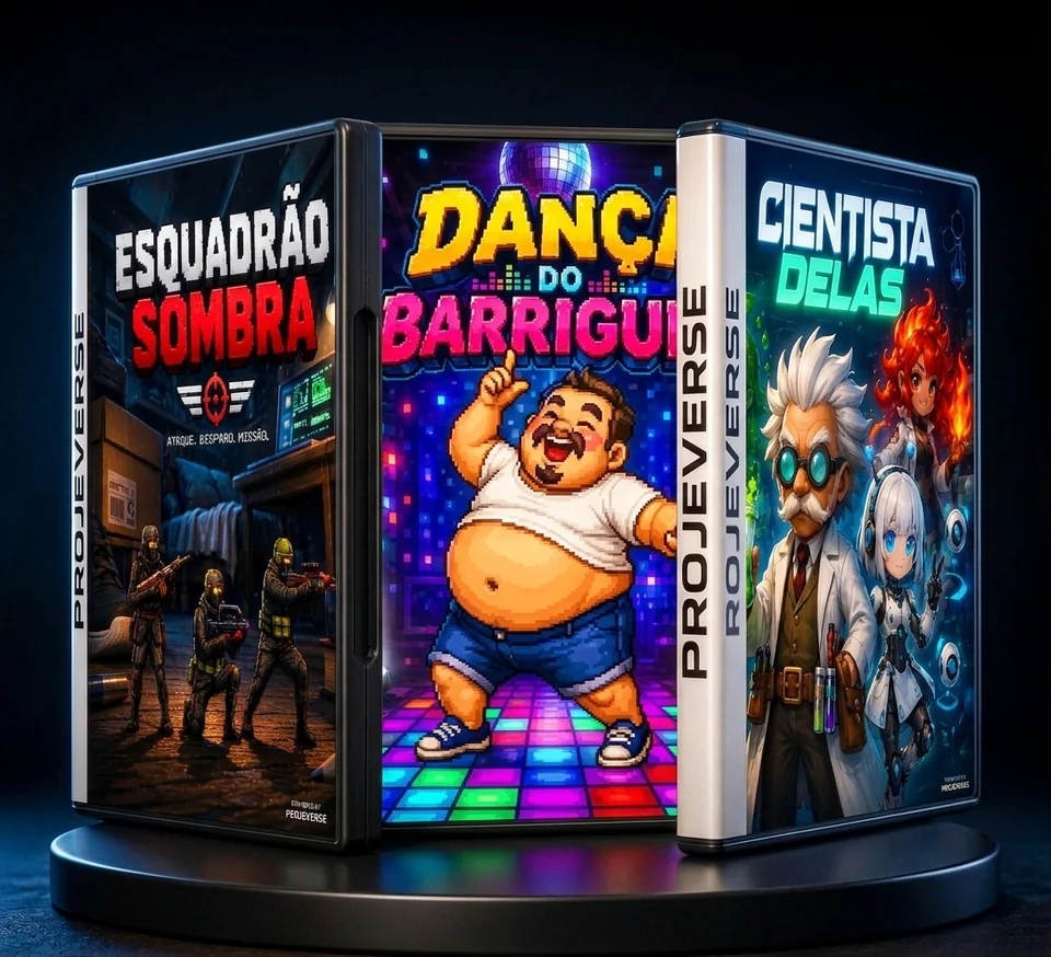 Capas de experiências do ProjeVerse exibidas lado a lado